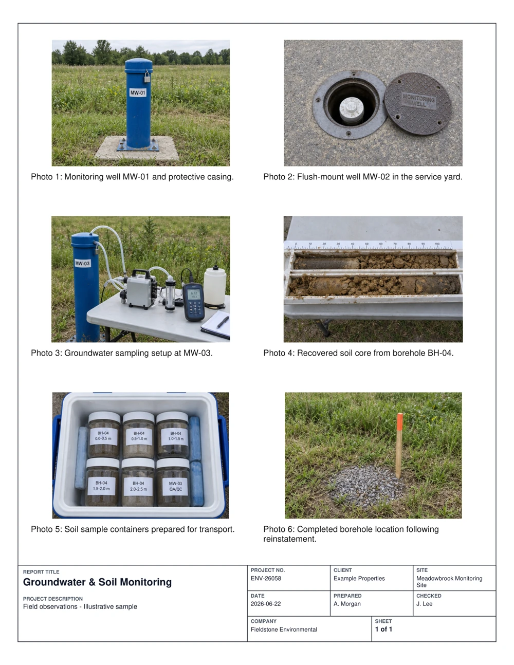 Groundwater and soil monitoring report